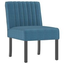 Gilbert Velvet Bedroom Chair In Blue With Wooden Legs