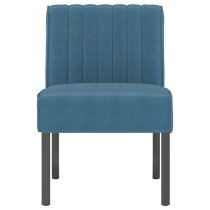 Gilbert Velvet Bedroom Chair In Blue With Wooden Legs