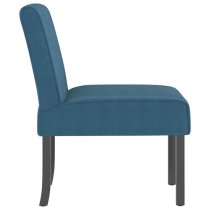 Gilbert Velvet Bedroom Chair In Blue With Wooden Legs