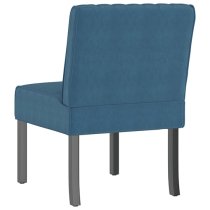 Gilbert Velvet Bedroom Chair In Blue With Wooden Legs