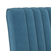 Gilbert Velvet Bedroom Chair In Blue With Wooden Legs