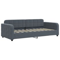 Keene Velvet Daybed With Guest Bed And Mattress In Dark Grey