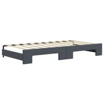 Keene Velvet Daybed With Guest Bed And Mattress In Dark Grey