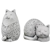 Moline Ceramics Cat Modelo Sculpture Small In Grey