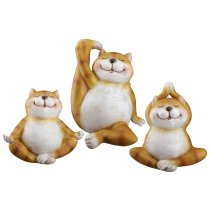 Ocala Polyresin Cat Yoga Trio Sculpture Small In Brown