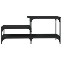 Rivas Wooden Coffee Table With 3 Shelves In Black