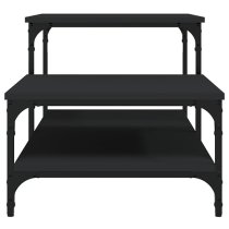 Rivas Wooden Coffee Table With 3 Shelves In Black