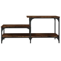 Rivas Wooden Coffee Table With 3 Shelves In Smoked Oak