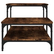 Rivas Wooden Coffee Table With 3 Shelves In Smoked Oak