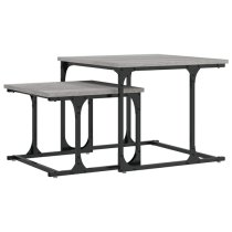 Rivas Wooden Set Of 2 Coffee Tables In Grey Sonoma Oak