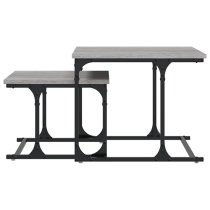 Rivas Wooden Set Of 2 Coffee Tables In Grey Sonoma Oak