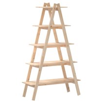 Halle Solid Pinewood Bookshelf 5-Tier In Natural