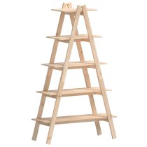 Halle Solid Pinewood Bookshelf 5-Tier In Natural