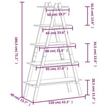 Halle Solid Pinewood Bookshelf 5-Tier In Natural