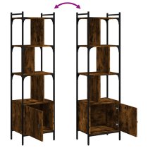 Irving Wooden Bookcase With 4-Tier And 2 Doors In Smoked Oak