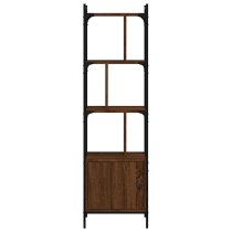 Irving Wooden Bookcase With 4-Tier And 2 Doors In Brown Oak