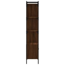 Irving Wooden Bookcase With 4-Tier And 2 Doors In Brown Oak