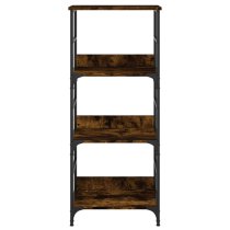 Izola Wooden Bookshelf With 3 Compartments In Smoked Oak