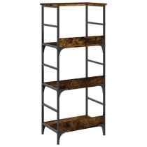 Izola Wooden Bookshelf With 3 Compartments In Smoked Oak