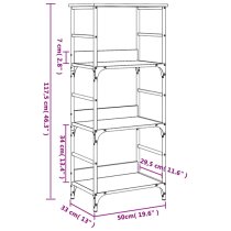 Izola Wooden Bookshelf With 3 Compartments In Smoked Oak