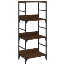 Izola Wooden Bookshelf With 3 Compartments In Brown Oak