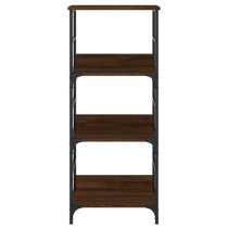 Izola Wooden Bookshelf With 3 Compartments In Brown Oak