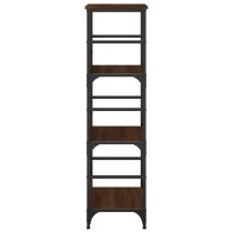 Izola Wooden Bookshelf With 3 Compartments In Brown Oak