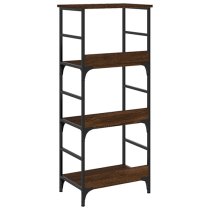 Izola Wooden Bookshelf With 3 Compartments In Brown Oak