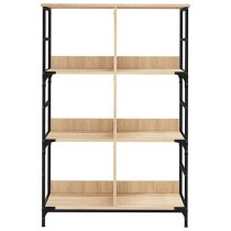 Izola Wooden Bookshelf With 6 Compartments In Sonoma Oak