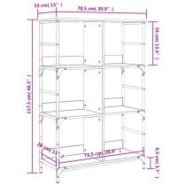 Izola Wooden Bookshelf With 6 Compartments In Grey Sonoma Oak