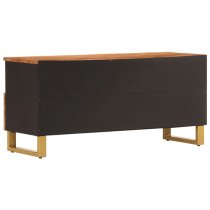 Sarlat Mangowood TV Stand 2 Drawers 4 Shelves In Brown And Black