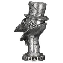 Ocala Polyresin Steampunk Crow Sculpture In Silver