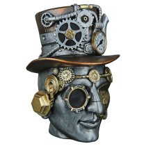 Ocala Polyresin Steampunk Male Sculpture In Silver