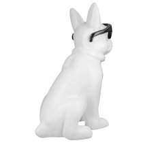 Ocala Polyresin Cool Dog Sitting Sculpture In White