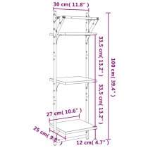 Destin Set Of 2 Wooden Wall Shelf 3-Tier In Black