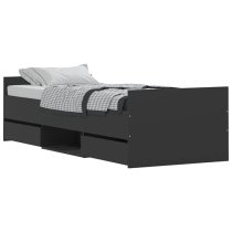 Carpi Wooden Single Bed With 4 Drawers in Black