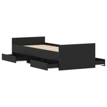 Carpi Wooden Single Bed With 4 Drawers in Black