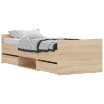 Carpi Wooden Single Bed With 4 Drawers in Sonoma Oak