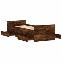 Carpi Wooden Single Bed With 4 Drawers in Smoked Oak