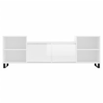 Bergen High Gloss TV Stand With 2 Doors 2 Shelves In White