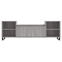 Bergen Wooden TV Stand With 2 Doors 2 Shelves In Grey Sonoma Oak