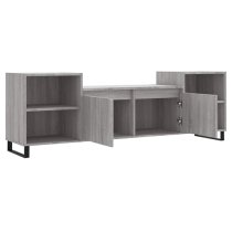 Bergen Wooden TV Stand With 2 Doors 2 Shelves In Grey Sonoma Oak