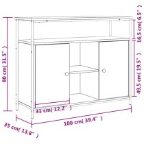 Ambon Wooden Sideboard With 2 Doors In Black