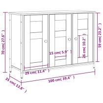 Ambon Wooden Sideboard With 3 Doors In Black