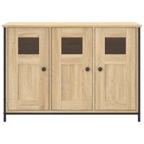 Ambon Wooden Sideboard With 3 Doors In Sonoma Oak