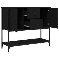 Ambon Wooden Sideboard With 2 Doors 2 Drawers In Black