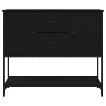 Ambon Wooden Sideboard With 2 Doors 2 Drawers In Black