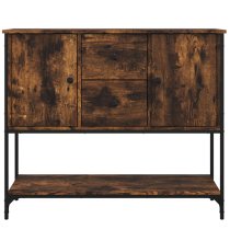 Ambon Wooden Sideboard With 2 Doors 2 Drawers In Smoked Oak