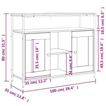 Ambon Wooden Sideboard With 2 Doors 1 Shelf In Grey Sonoma Oak