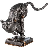 Ocala Polyresin Steampunk Leopard Sculpture In Silver